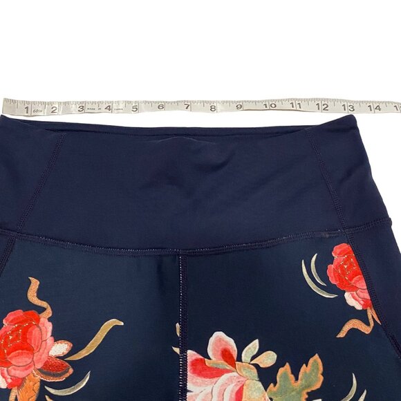 Athleta Gilded‎ Tux Chaturanga Floral Navy Blue Tight Size S - Picture 10 of 10